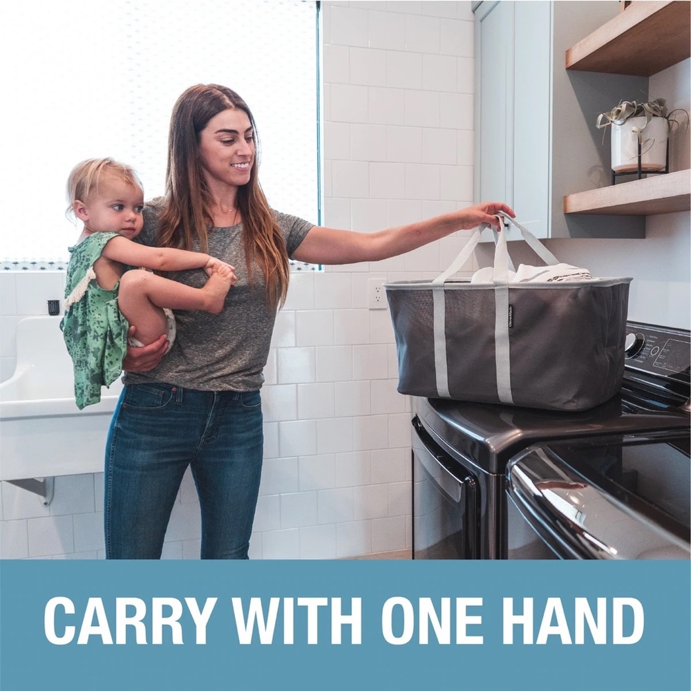 CleverMade Collapsible Laundry Basket Tote- 2 Pack - Picture 5 of 9